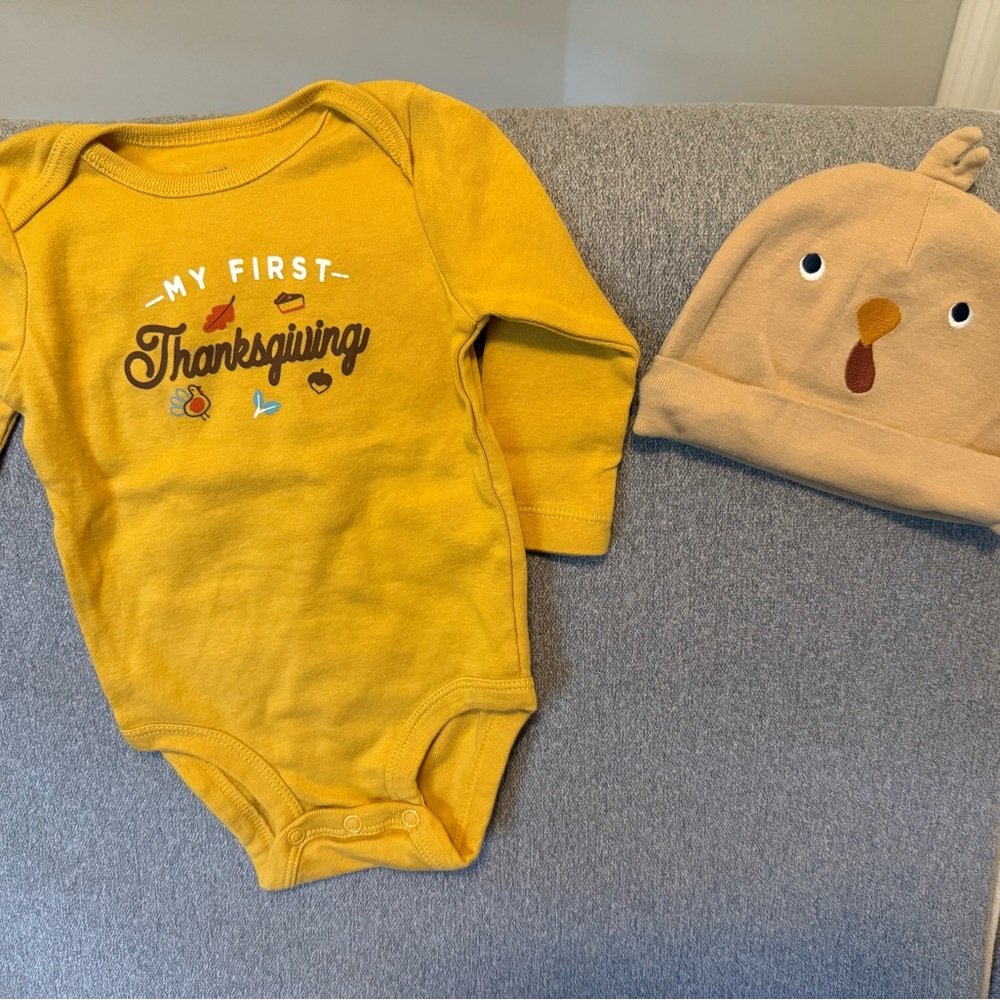 Carter's Yellow Thanksgiving Bodysuit